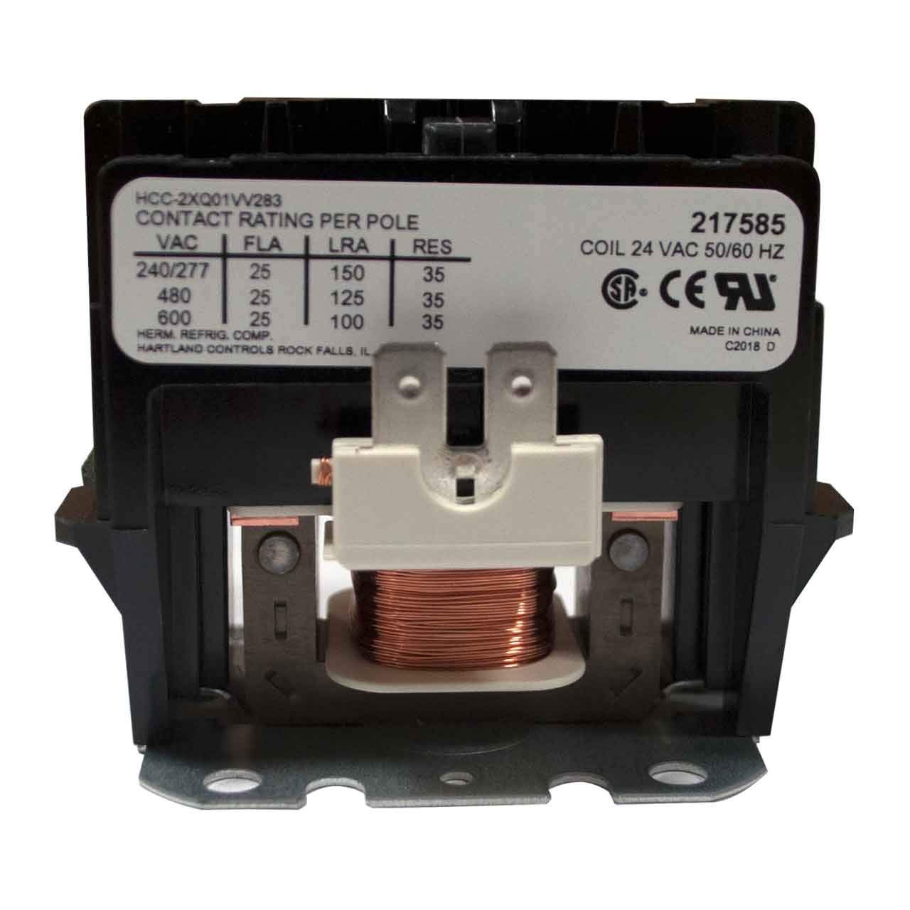 Miller 217585 Contactor, Def Prp 25A 2P 24Vac Coil