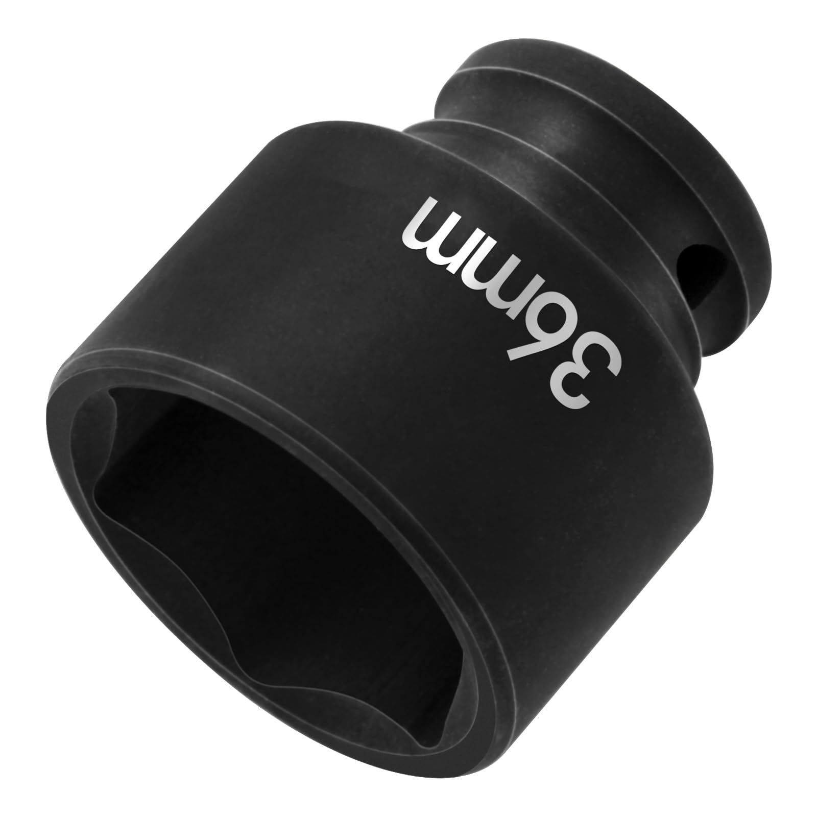 Lunhoo 36mm Standard Impact Socket, 1/2” Square Drive, 6 Point Hex, 50mm Long, Chrome Molybdenum Steel, 36 mm Socket for Lug Nuts and Scaffolding Bolts