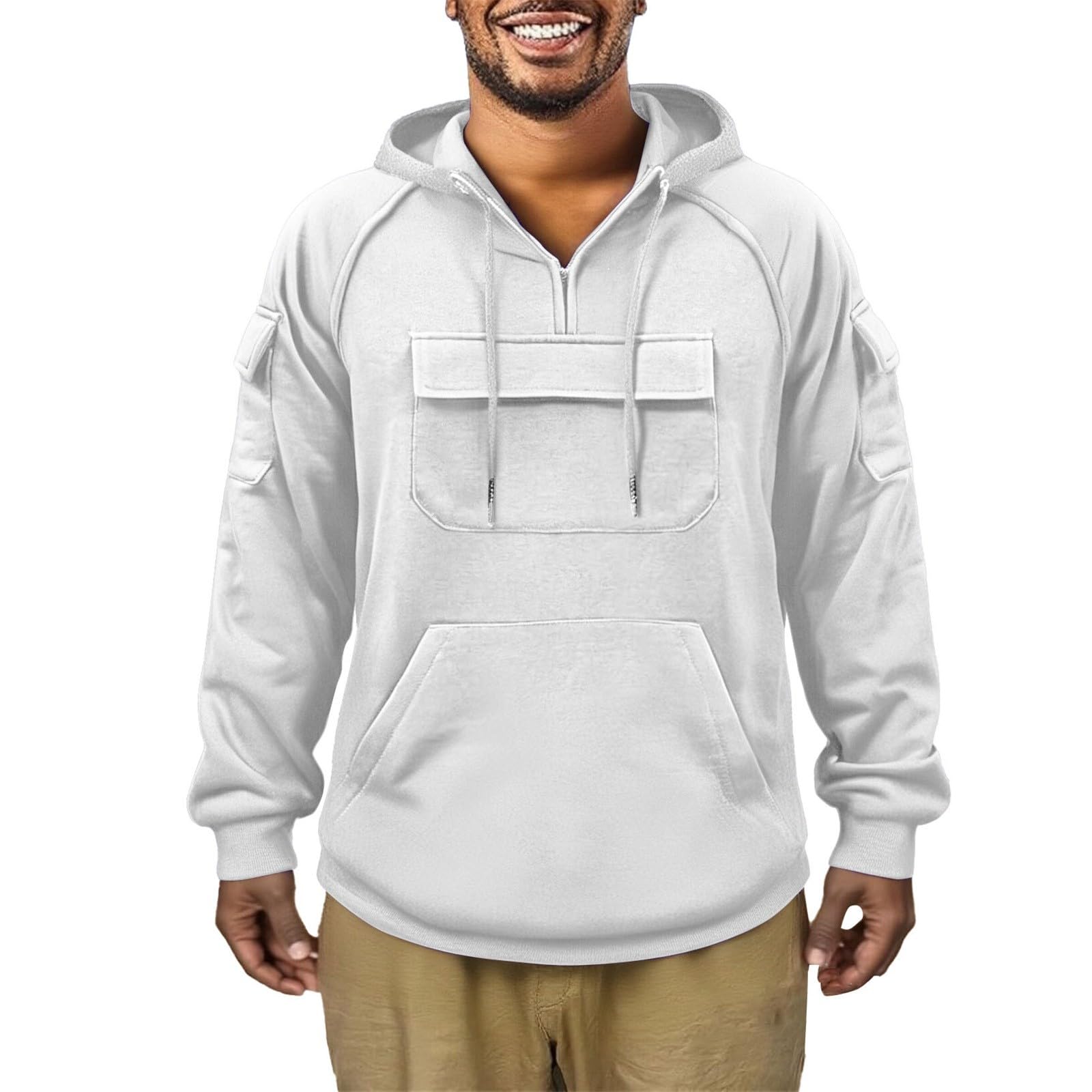 DENGJIAMY Sweat à capuche tendance pour homme Grande taille