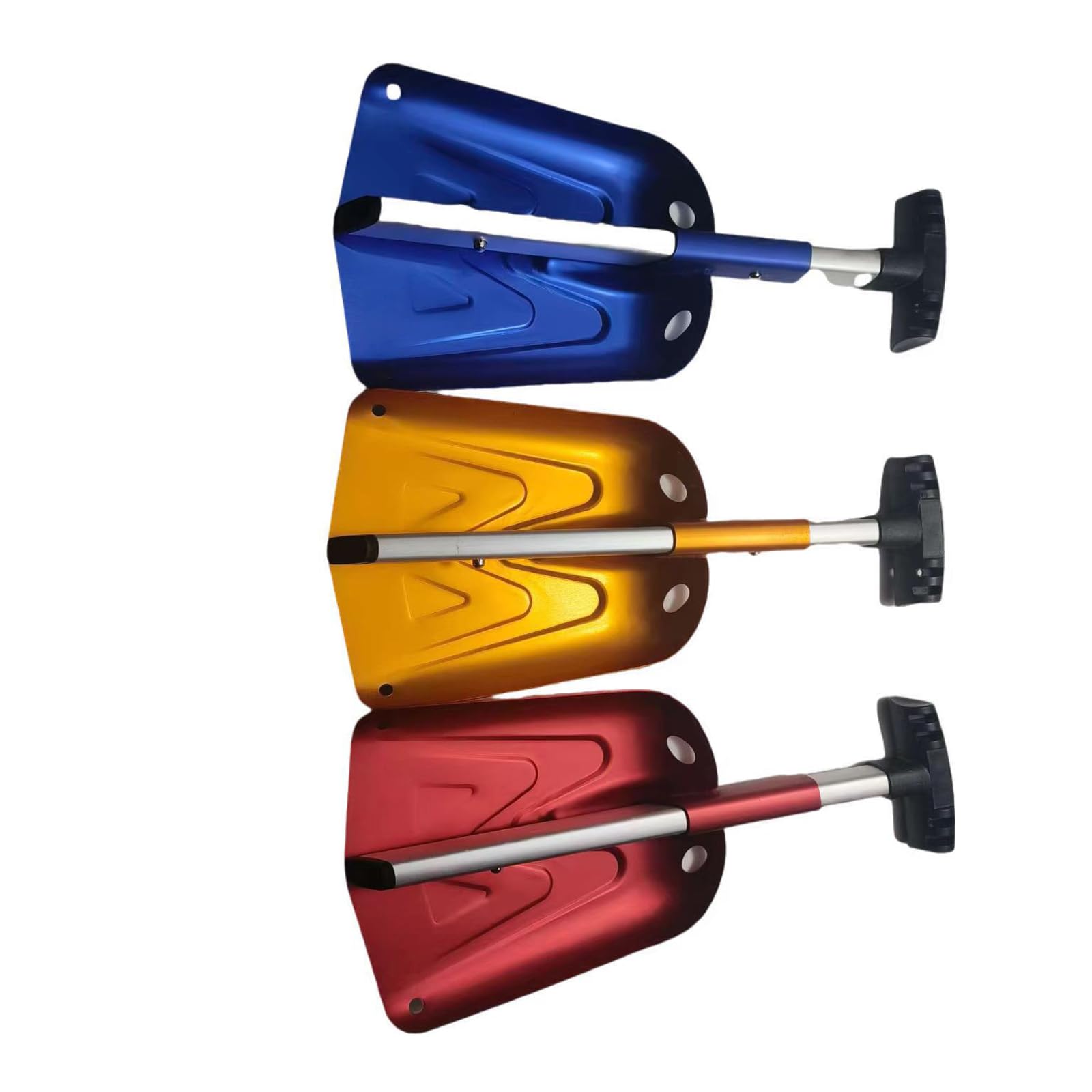 Pala para Nieve Plegable,Palas para Quitar Nieve,pala de emergencia plegable telescópica de invierno Pala de Nieve Ajustable Portátil Ligera para Camping Jardín Senderismo(rojo/dorado/azul)