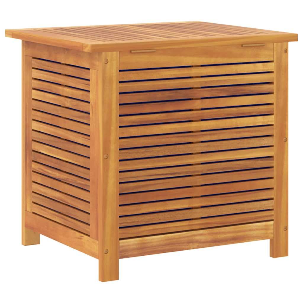 vidaXL Gartenbox mit Lüftungsschlitzen, Gartentruhe mit viel Stauraum, Auflagenbox mit wasserfester Innentasche, Beistelltisch Kissenbox, Massivholz Akazie