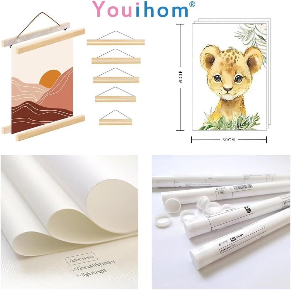 Lot De 3 Affiche Animaux Safari Poster Jungle Girafe Lion Elephant 30x40 Enfant Bebe Garcon