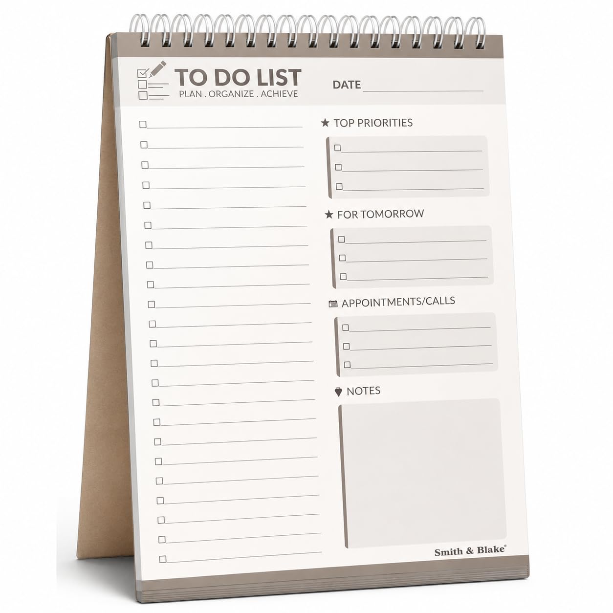 Daily To-Do List Spiral Pad – Undated 50 leaves that double into 100 usable pages, 14x21 cm – 80 GSM Paper with 1MM Kappa Board Hard Backing & Transparent Cover-image-39
