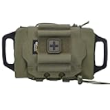 OEBABE Tactical IFAK Pouch MOLLE Trauma Kit Holder – Rapid Tear-Away First Aid Belt Pouch – Durable Two Piece Deployment Survival Roll (RG)