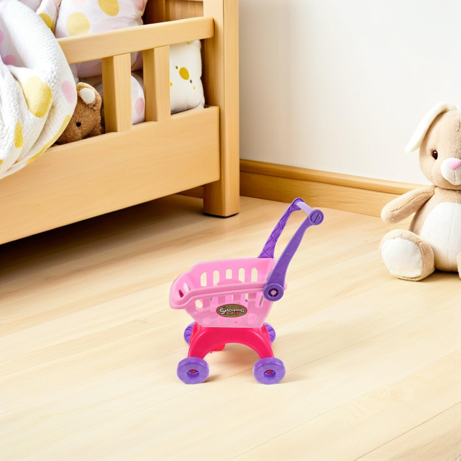 ERINGOGO Carrello della Spesa Giocattolo per Piccoli Mini Carrello Supermercato in Plastica Ruote Set da Gioco per la Spesa e Ruolo Stimola Immaginazione e Abilità Sociali