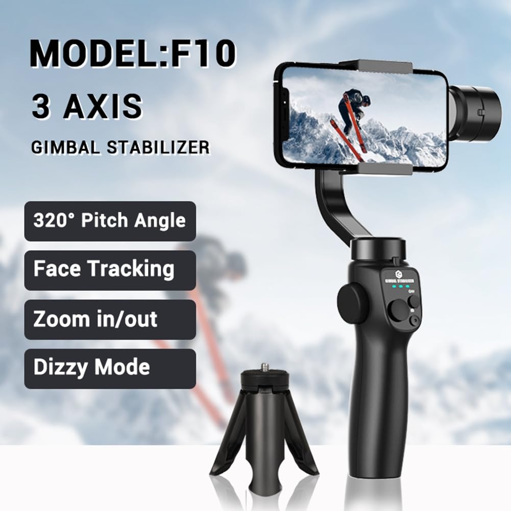 F10 Stabilizzatore Gimbal Portatile a 3 Assi APP Selfie Stick Tracking per Smartphone Vlog Anti Shake Registrazione Video Facile da Usare