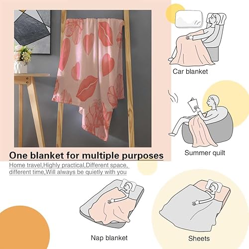 Miniatura 4 de Mantas suaves de felpa rosa floral creativas personalizadas cama de camping 55 pulgadas x 70 pulgadas