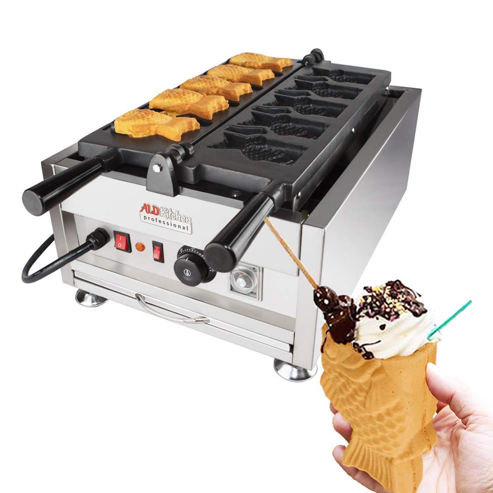 Taiyaki Fish Waffle Maker 110V Commercial Use Jam or Ice Cream Waffle
