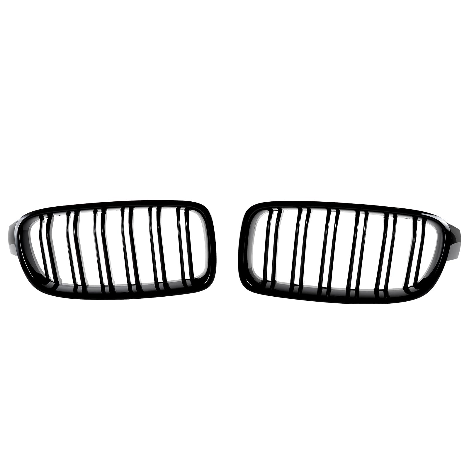 F30 Griglie Anteriori Nere Lucide, Doppio Rene Frontale per BMW Serie 3 F30 F31 F35 2012-2018 (For 3er F30 2012-2018)
