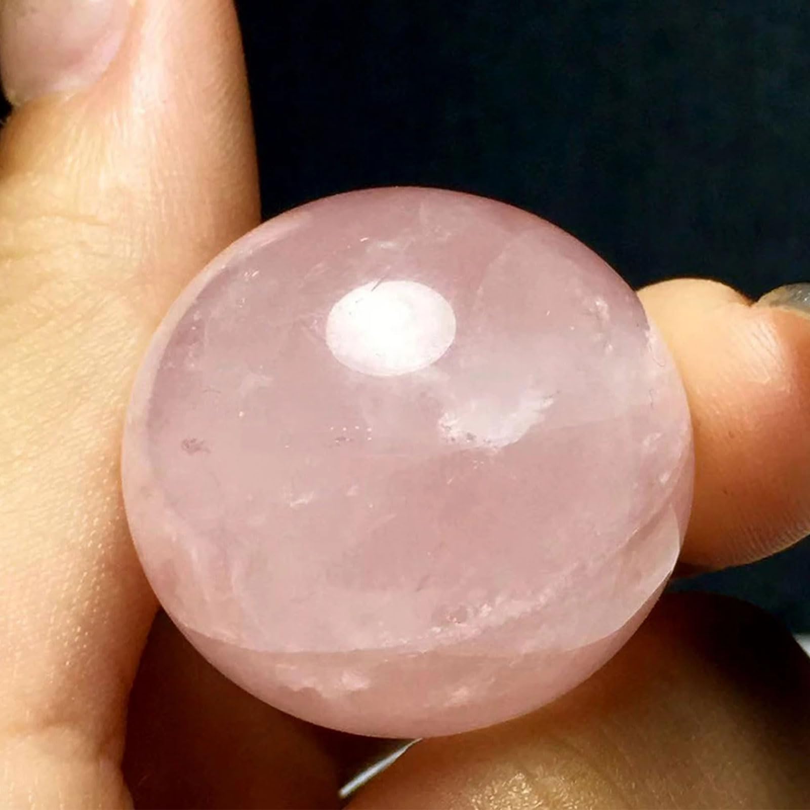 Naturalna kula kwarcu różowego ze stojakiem, kamień miłosny | 100% naturalny kwarc różowy, miłość i miłość własna, czakra serca, Reiki i medytacja, wystrój domu, prezent