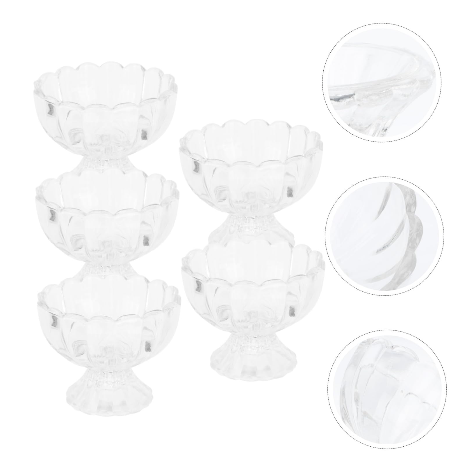 Ciieeo 5piezas Tazón de Pudín de Helado Vaso para Helado Transparente Cuencos para Postre Vaso para Bebidas Heladas para Postres y Cócteles