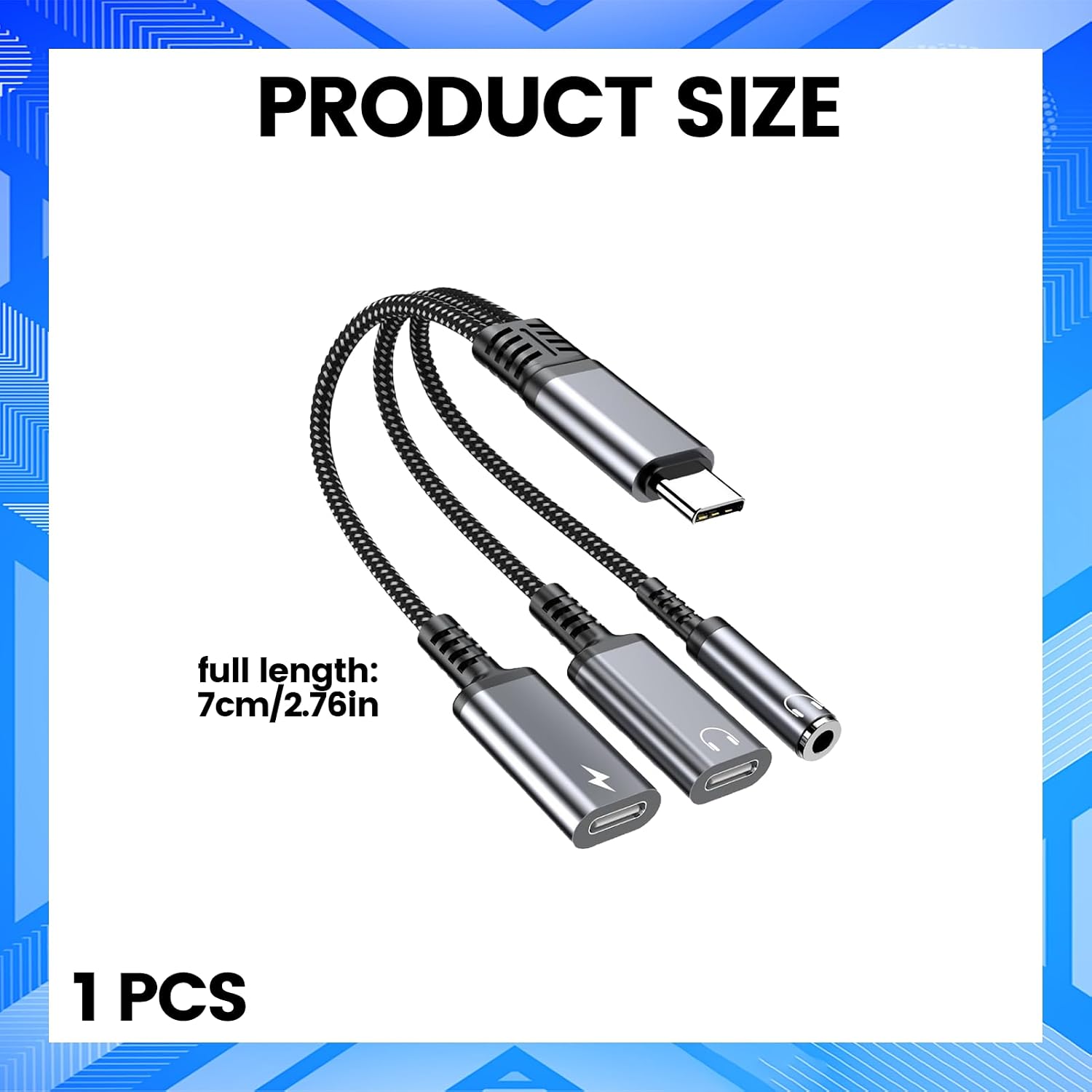 1Pcs USB C Splitter, Dual USB C Headphone Jack Adapter and Charger USB C to 3.5mm Port, Compatible with iPhone 16 15 Pro Max Plus, Samsung Galaxy S25 S24 Ultra More USBC (Black) image 2