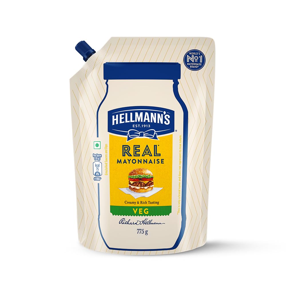 Hellmann's REAL Mayonnaise, 100% Vegetarian Creamy Mayo Used For Dressings And Condiments, 800 grams