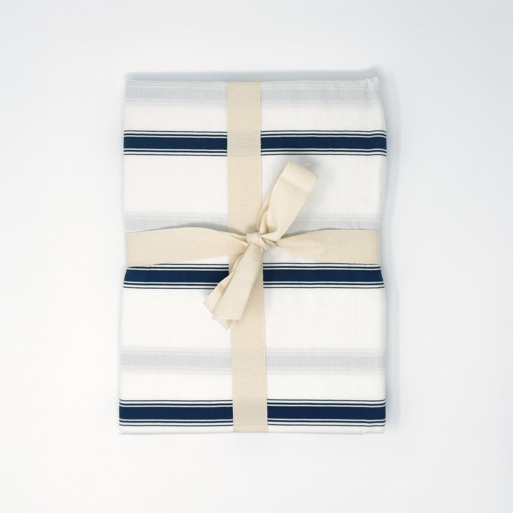Kadolis - Sábana Bajera Adulto 160x200 cm Baïa Algodón Ecológico Rayas - 100% Algodón Ecológico Gots - Funda de colchón de 30 cm de Grosor - Estampado de Rayas - Ropa de Cama Made in Portugal