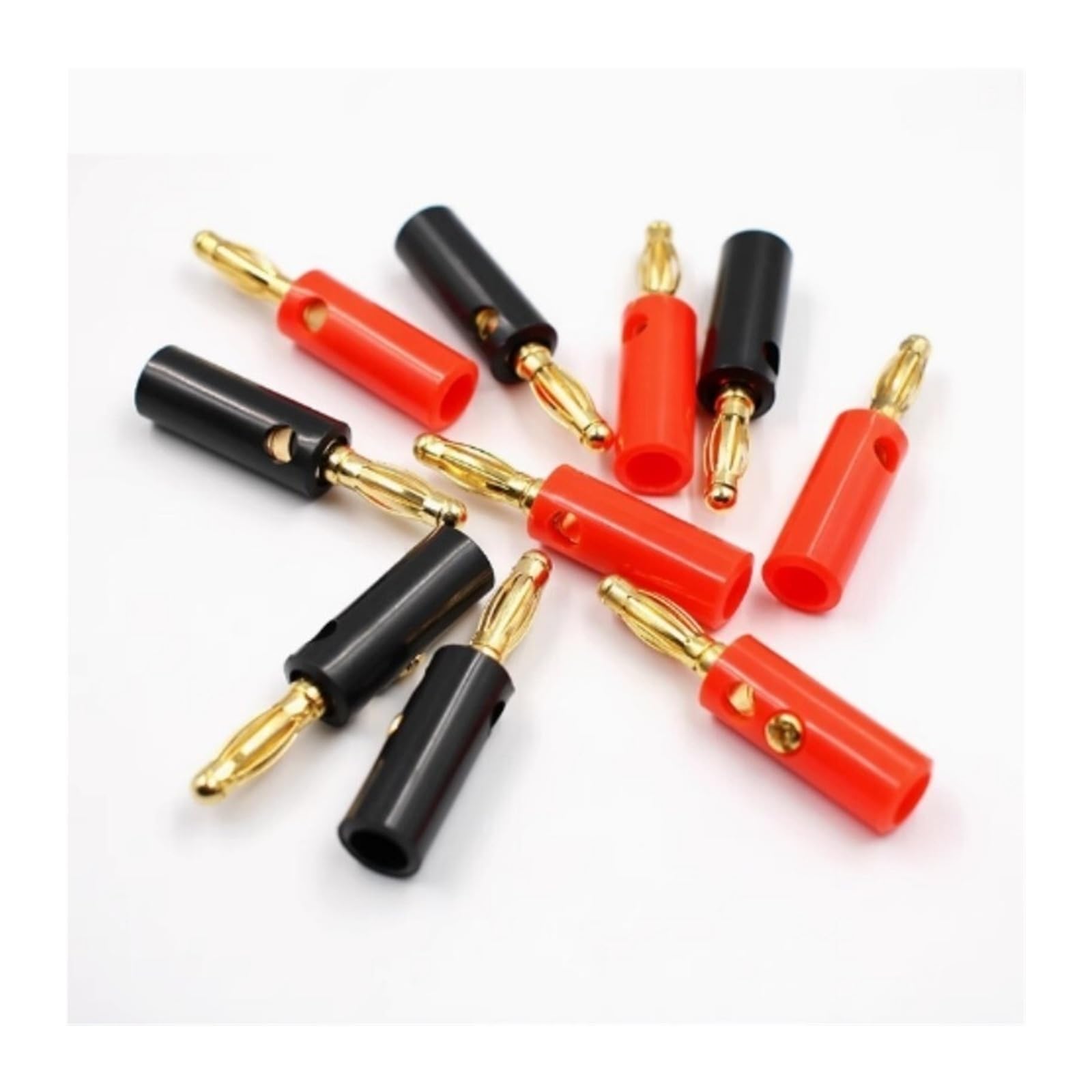 Lot de 10 connecteurs banane plaqués or 4 mm pour haut-parleur audio (5 paires R B)