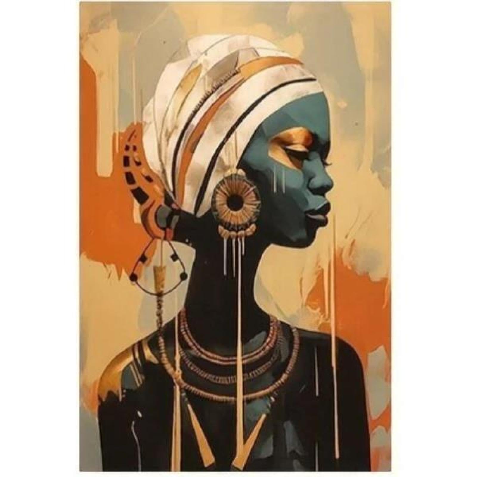 Yocheng Geometric Cultural Motifs Poster Prints Abstract African Woman Canvas Painting Wall Art Picture For LivingRoom Home Decor 60x90cm No Frame