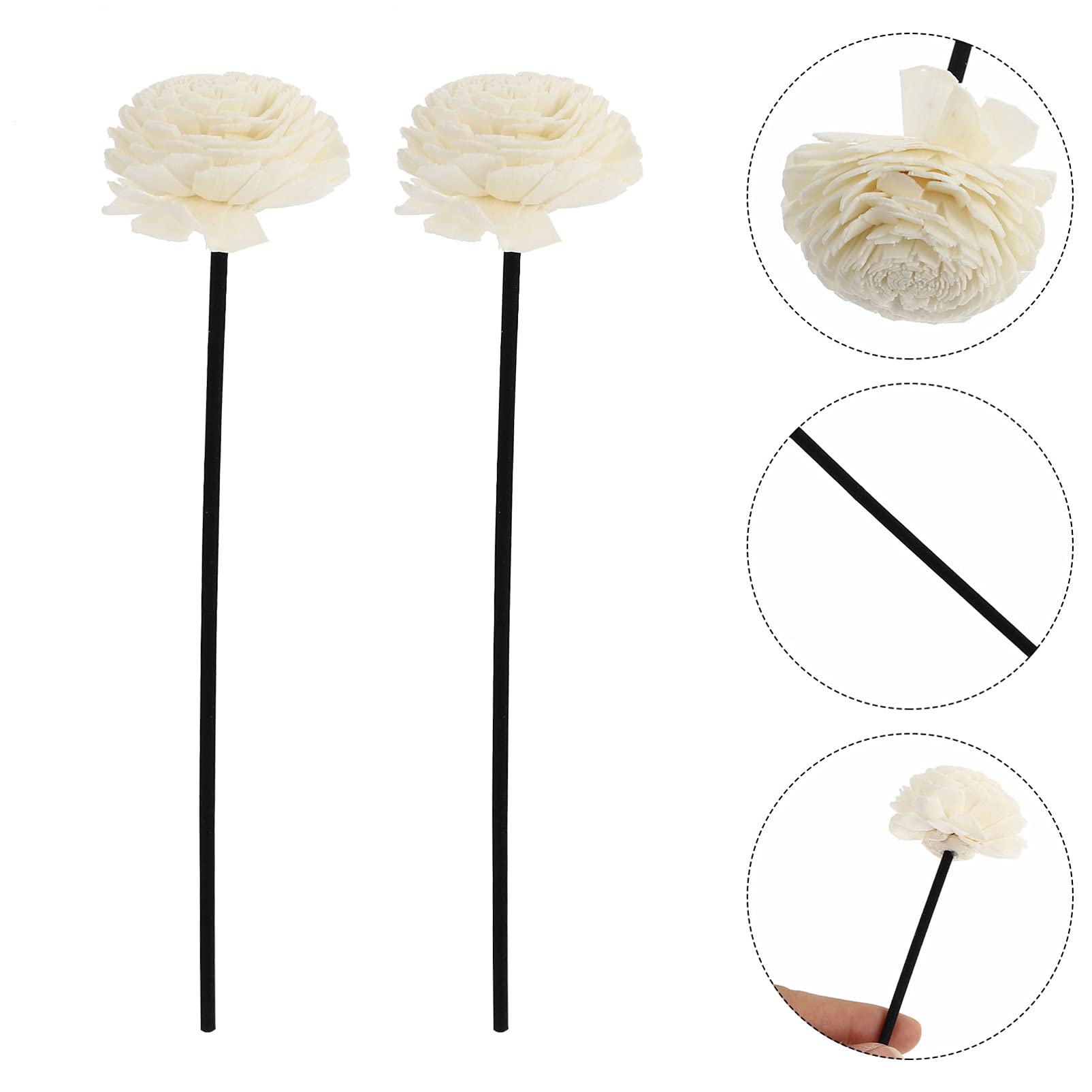 COHEALI 2pcs Aroma Diffuser Sticks for Essential Oils Natural Rattan Flower Diffusers for Home Office Wedding Decor Beautiful Fragrance Effortlessly