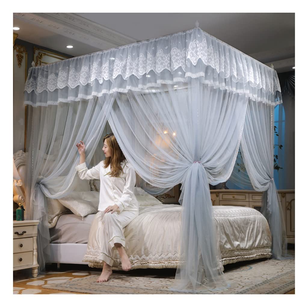 Mosquitera dosel de cama que elimina picaduras y luz matutina con cortina opaca y soporte