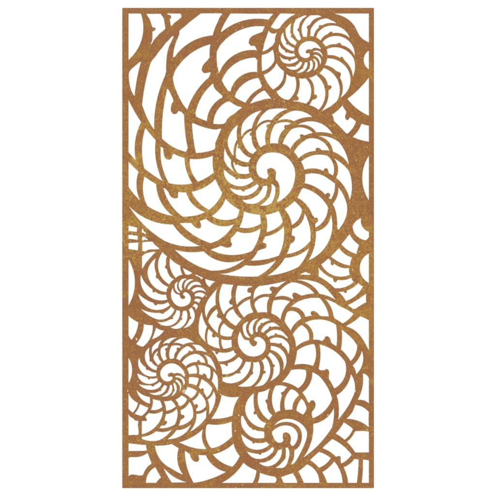 vidaXL Adorno de Pared de jardín Acero corten diseño Conchas 105x55 cm, Adorno Pared jardín, Adorno Metal Pared jardín, Adorno de Pared para jardín