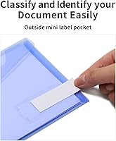 Vista 3 de Sooez Paquete de 24 bolsas de plástico para lápices, sobres de polietileno transparente con bolsillo para etiquetas, estuche de plástico