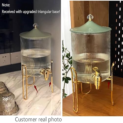 Miniatura 7 de Dispensador de bebidas de vidrio de gran capacidad con soporte para jarra de agua, tetera para fiestas al aire libre, dispensador de jugos de picnic