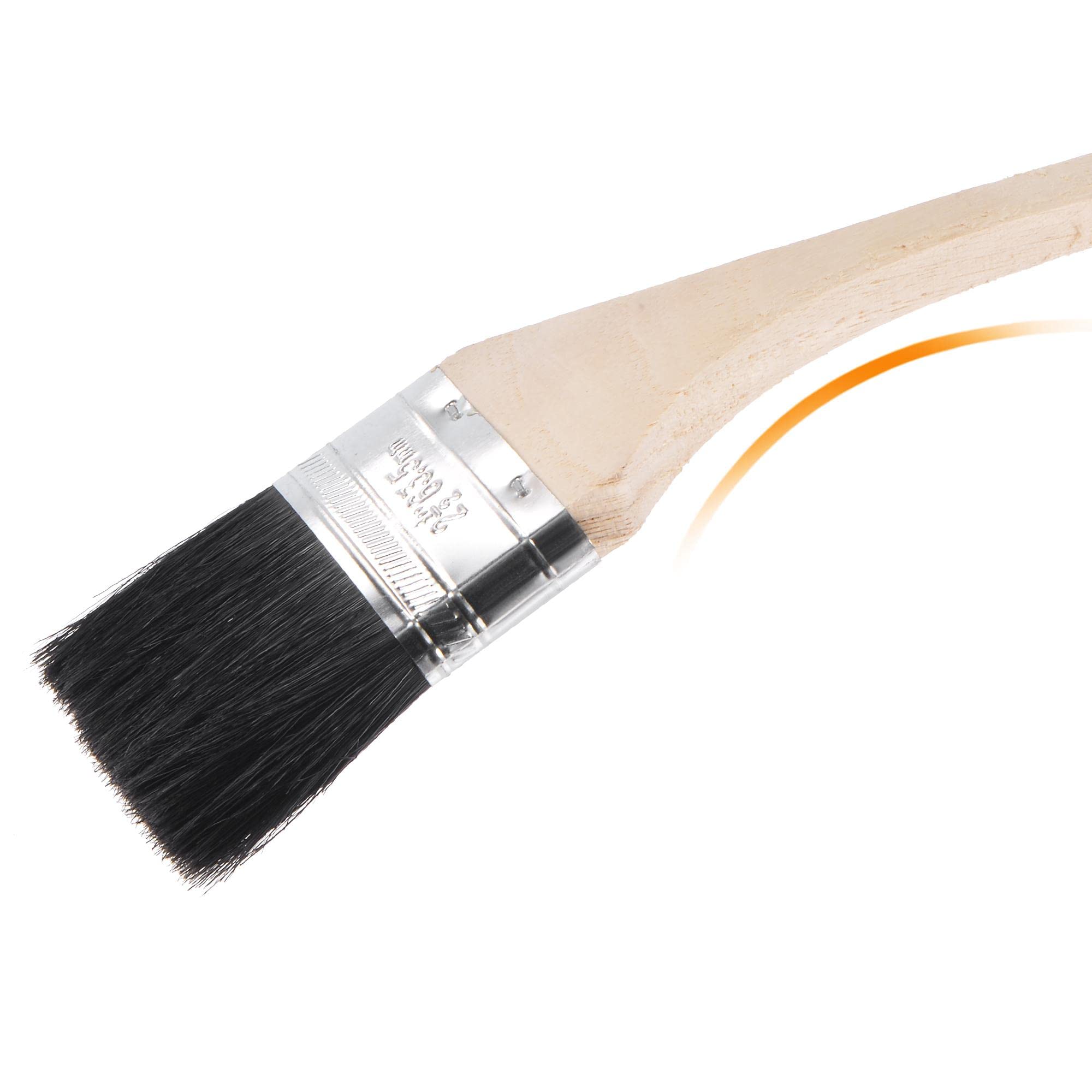 uxcell Cepillo de pintura para radiador doblado de 17 pulgadas de largo, 2.5 pulgadas de ancho, con mango de madera largo para tratamiento de pared, negro, 4 unidades