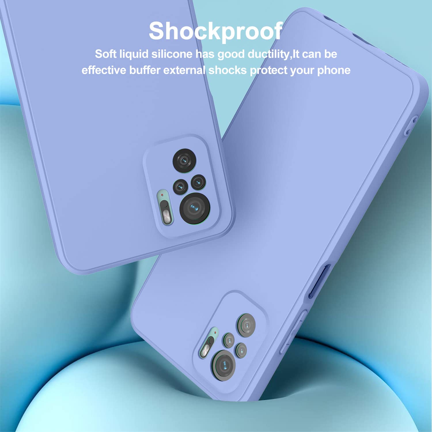 ONEFLOW Custodia Morbida Per Redmi Note 10 5G/Poco M3 Pro: Cover In Silicone Antiscivolo Viola Opaco Con Protezione Fotocamera