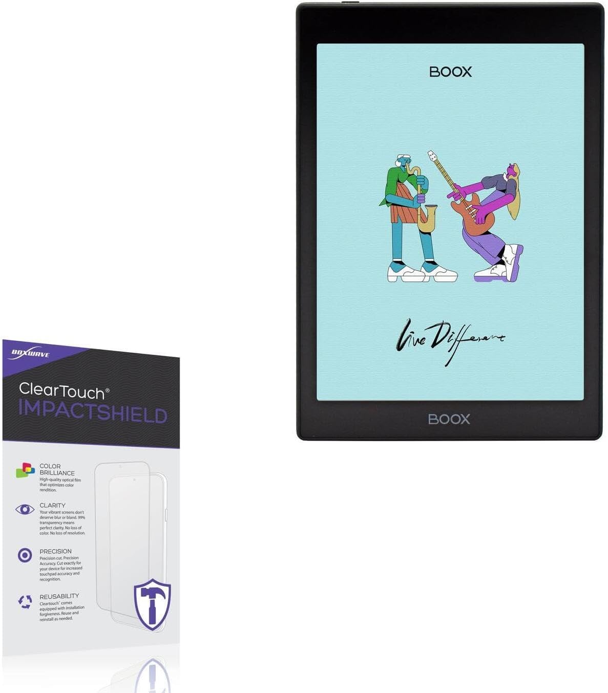 BoxWave Screen Protector Compatible with Onyx BOOX Nova Air C - ClearTouch ImpactShield (2-Pack), Impenetrable Screen Protector Flexible Film