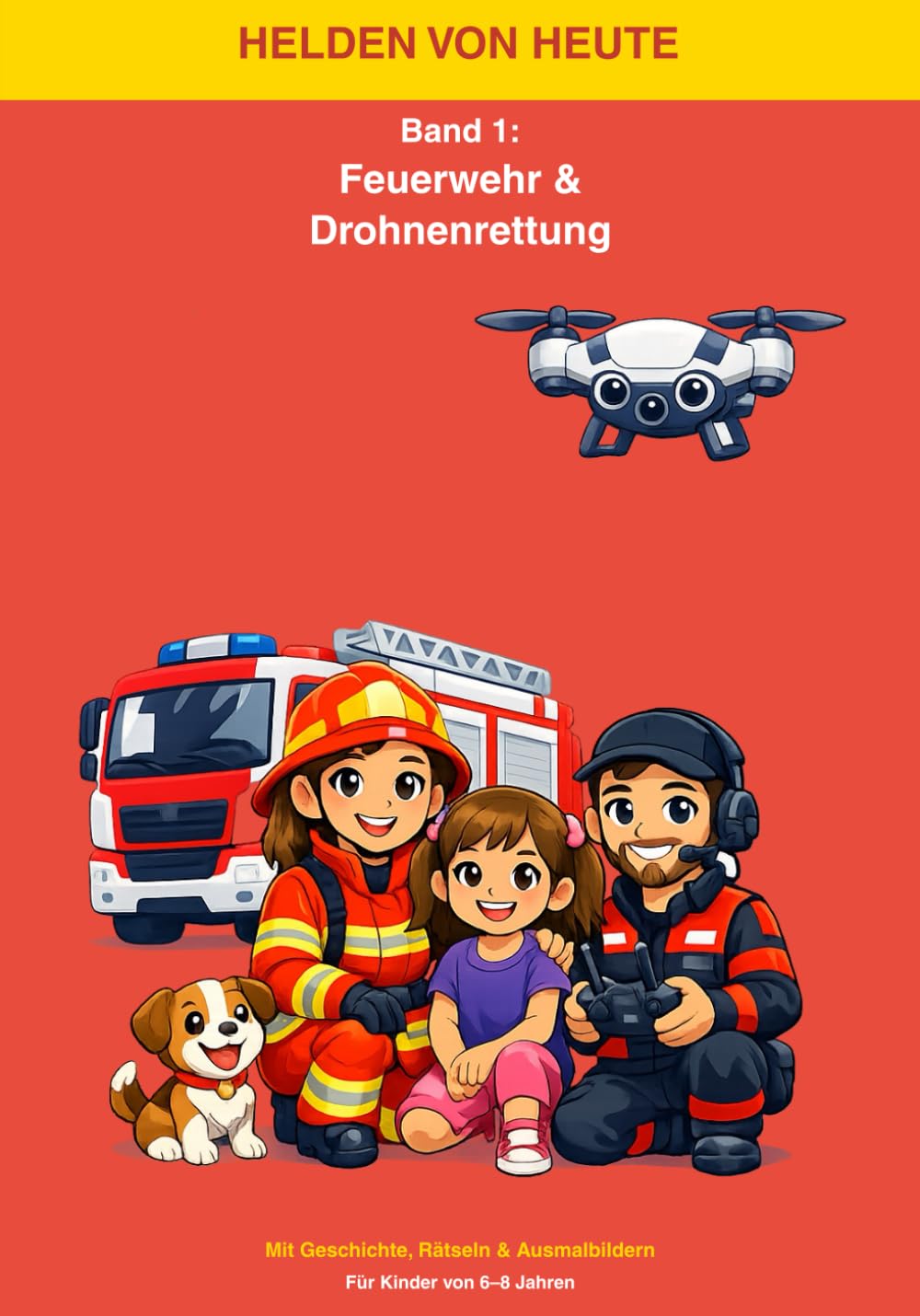 Helden von heute - Band 1: Feuerwehr & Drohnenrettung: Mit Geschichte, Rätseln & Ausmalbildern