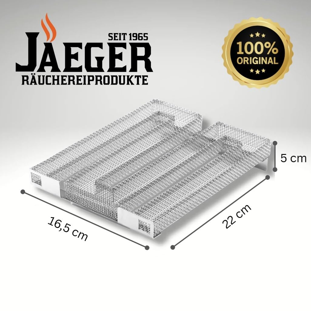 Jaeger Original Spar-Brand Gr. 3 aus Edelstahl, Made in Germany, 20 Stunden Kaltrauch. Cold Smoke Generator, Food Smoker, Kaltrauch, Räucherschnecke