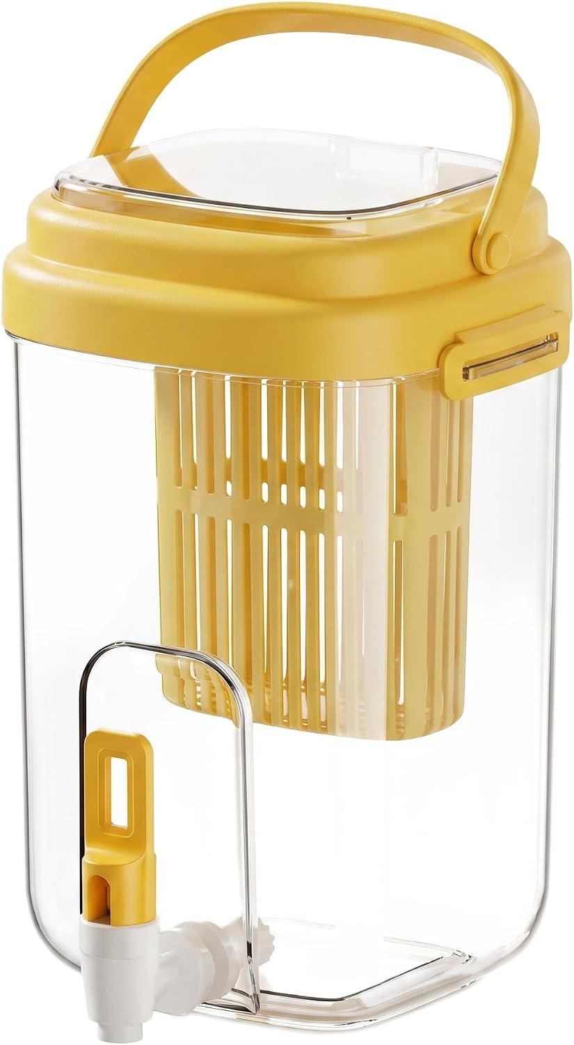 Plastic Water Pitcher with Spigot and Fruit Infuser
