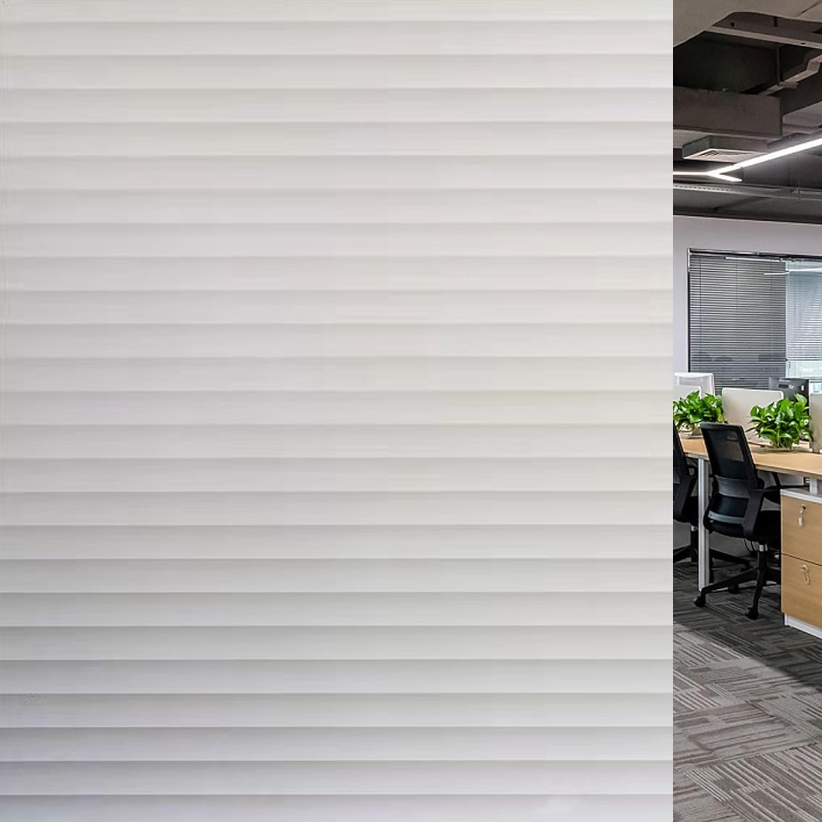 Statyczna folia okienna, 80 x 500 cm, ochrona prywatności, matowa folia do łazienki, bez kleju, ochrona przed promieniowaniem UV, wielokrotnego użytku, do domowego biura, żaluzji