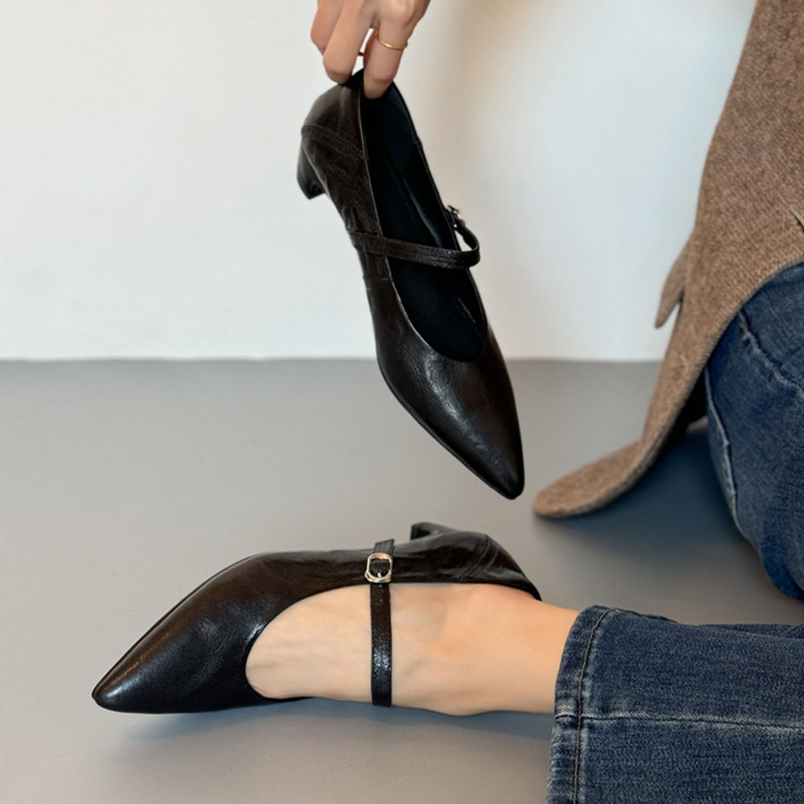 Mary Jane Ballerine Ufficio Stile Casual cammino Donna | Abiti da lavoro, vita cittadina, look weekend, valigia viaggio, abbinamento quotidiano