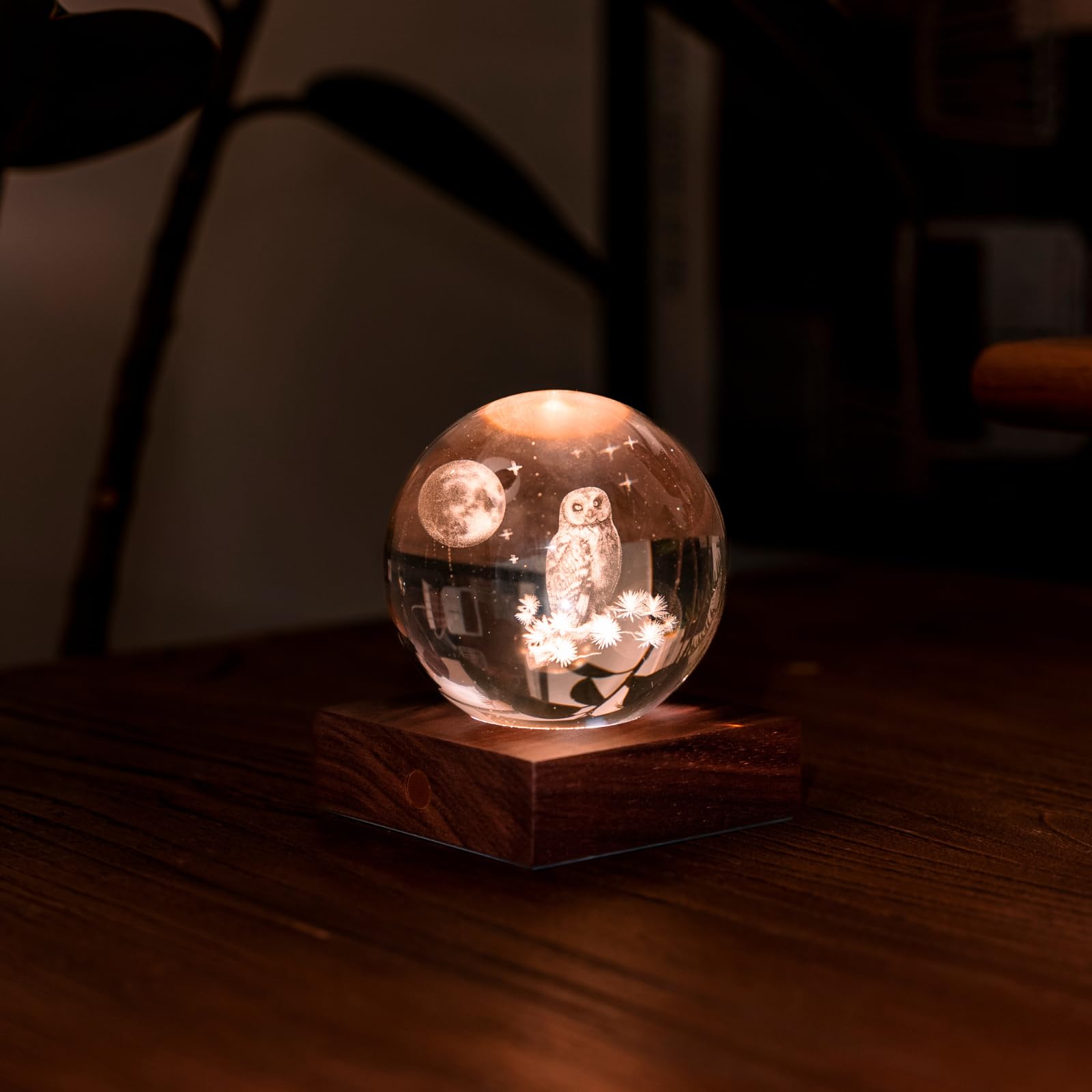 Gingko Design Amber Crystal Light - Owl Moon, Moon-gray - Image 3