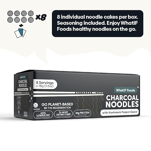Miniatura 3 de Fideos de carbón de una sola porción  Saludable instantáneo frito al aire, 0.63 oz de proteína y 0.21 oz de fibra  Para ramen, wok, viajes, escuela