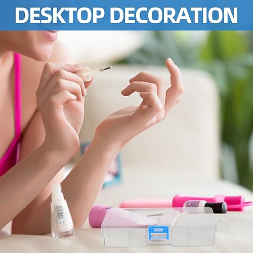 Miniatura 3 de Healifty Caja de almacenamiento de plástico 8 rejillas organizador de contenedores Divisor compartimento de rejilla con tapa para joyería Cuentas