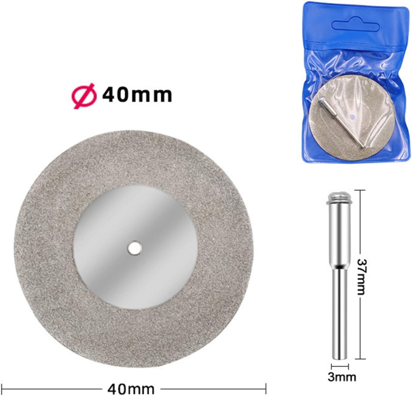 Discos de corte de diamante para amoladora angula Disco de corte de metal con muela de diamante de 40/50/60 mm, disco de corte de diamante abrasivo, adecuado for cortar varios metales, 40 mm(40mm)