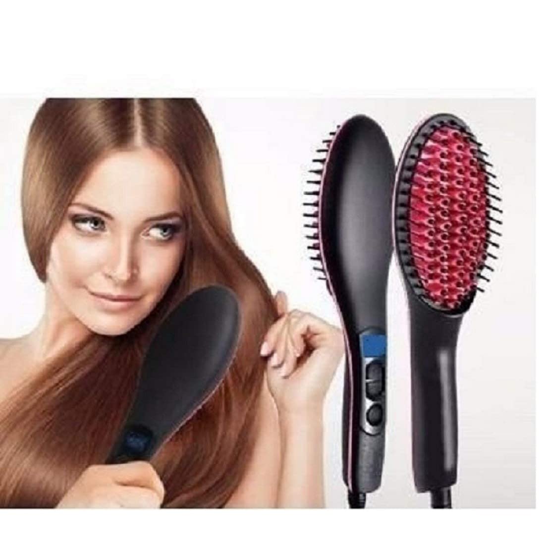 Krishna Zone Simply Straight Ceramic Electric Digital Fast Hair Straightener Comb Brush And Smooth Hair Ironer With Lcd Display 3