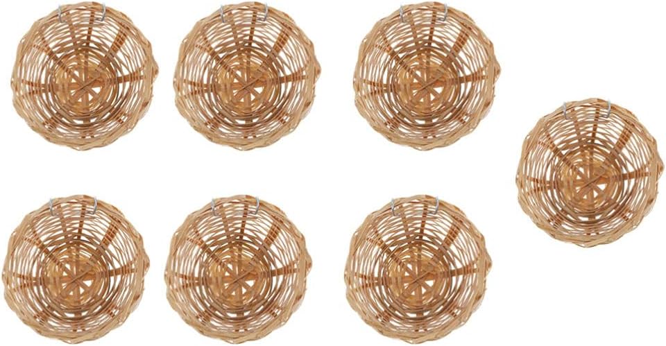 7pcs Handmade Bird Nest Hooks Natural Decorative Bird Breeding Nest Parakeets Canaries Finches Indoor Outdoor Hanging Birdhouse