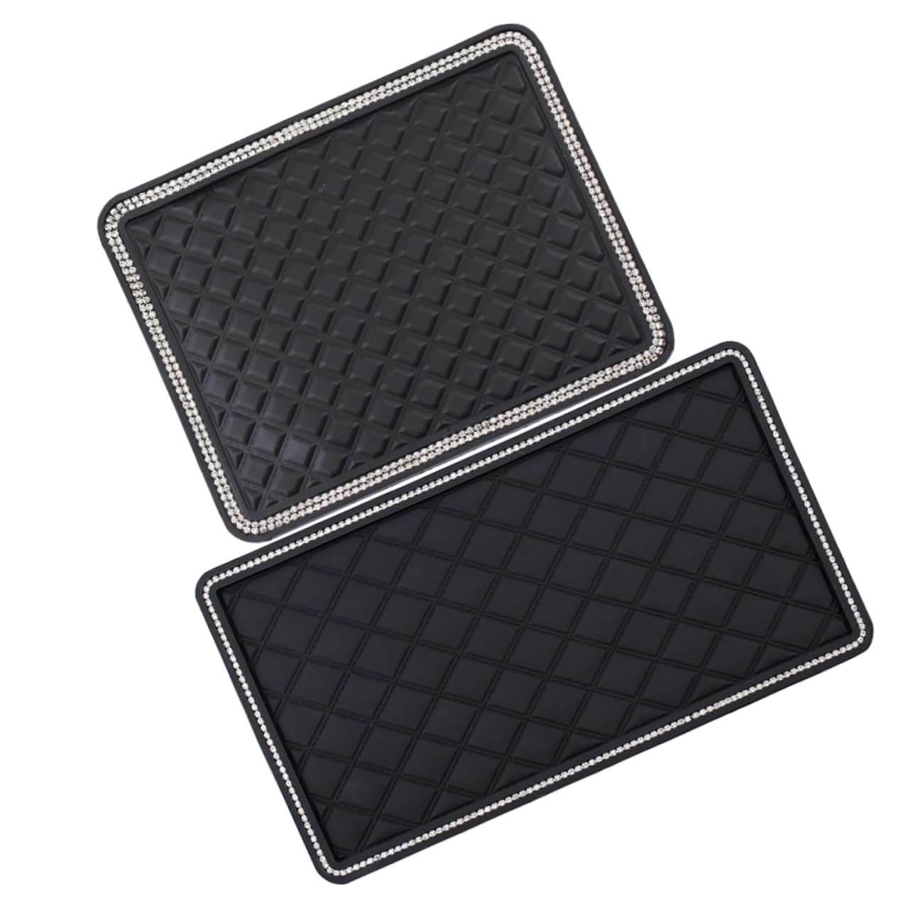 OSALADI 2pcs Dashboard Non Slip Mats with Rhinestone Decor Skidproof Dashboard Pad for Phone Holder Navigation Accessories Elegant and Durable