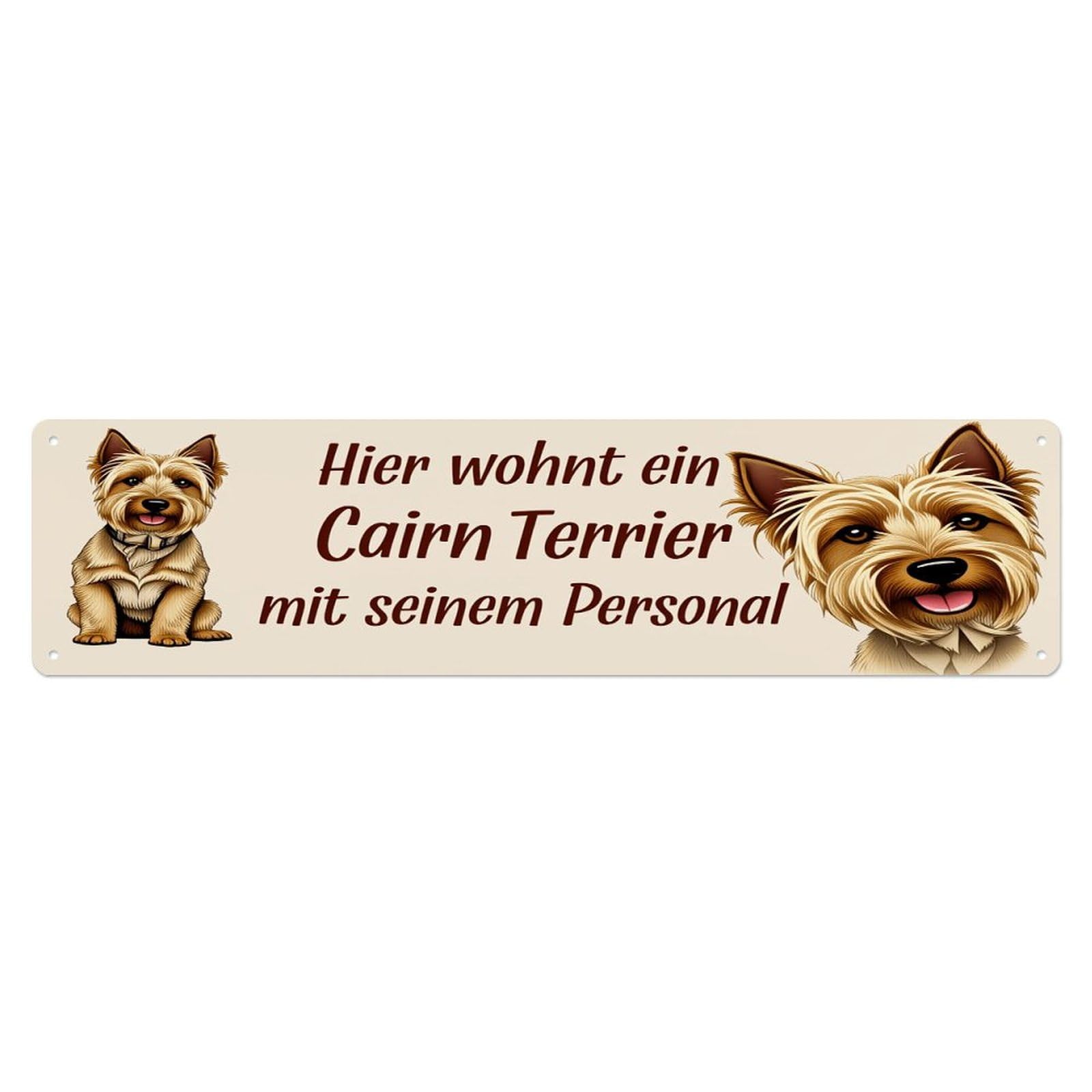 Cairn Terrier Dog Portrait Text Vintage Metal Tin Sign Retro Wall Decor for Home Bar Garage Cafe, Indoor & Outdoor Decorative，Metal Poster, 4x16 Inch