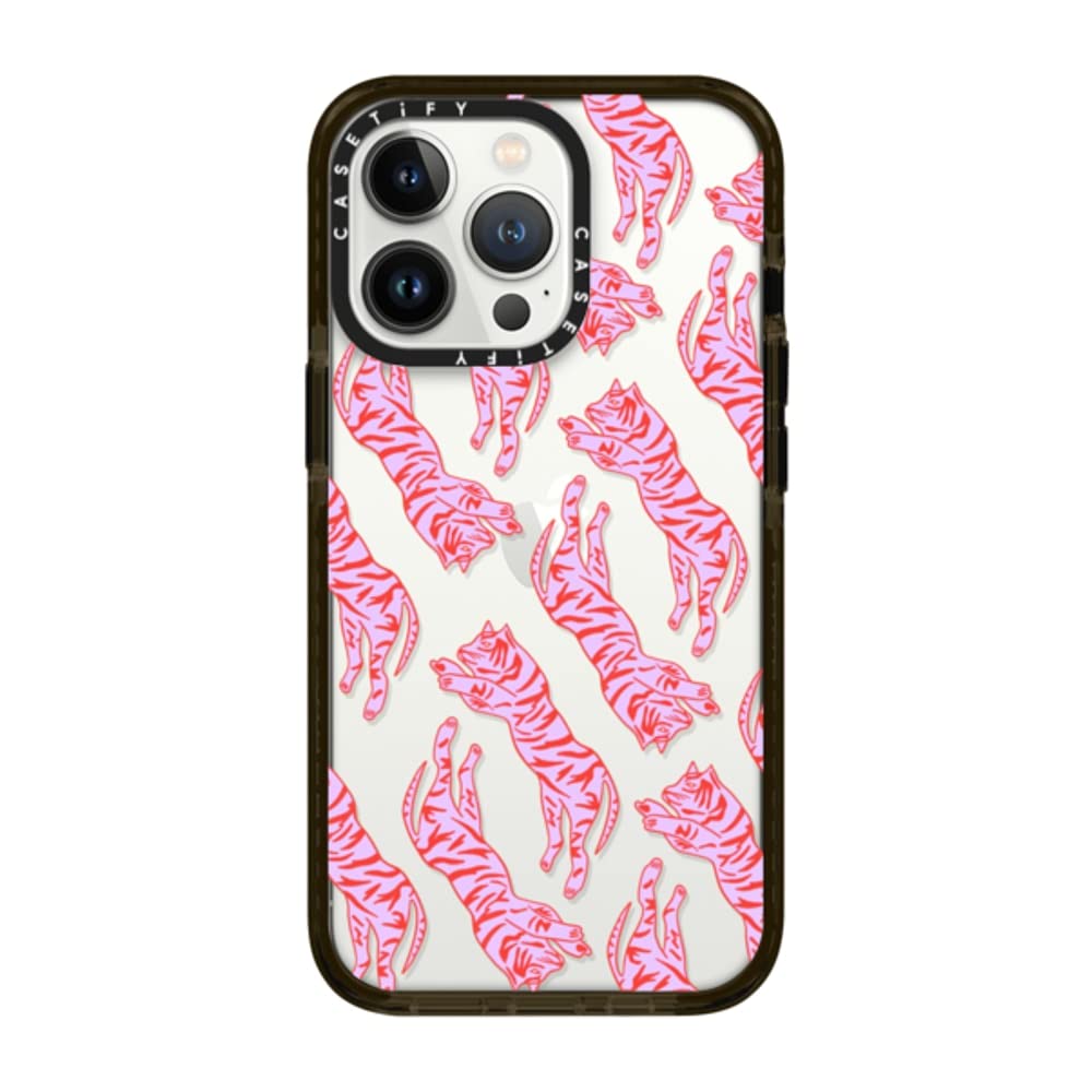CASETiFY Impact iPhone 13 Pro Case [6.6ft Drop Protection] - Tigers by Grace Owen - Clear Black