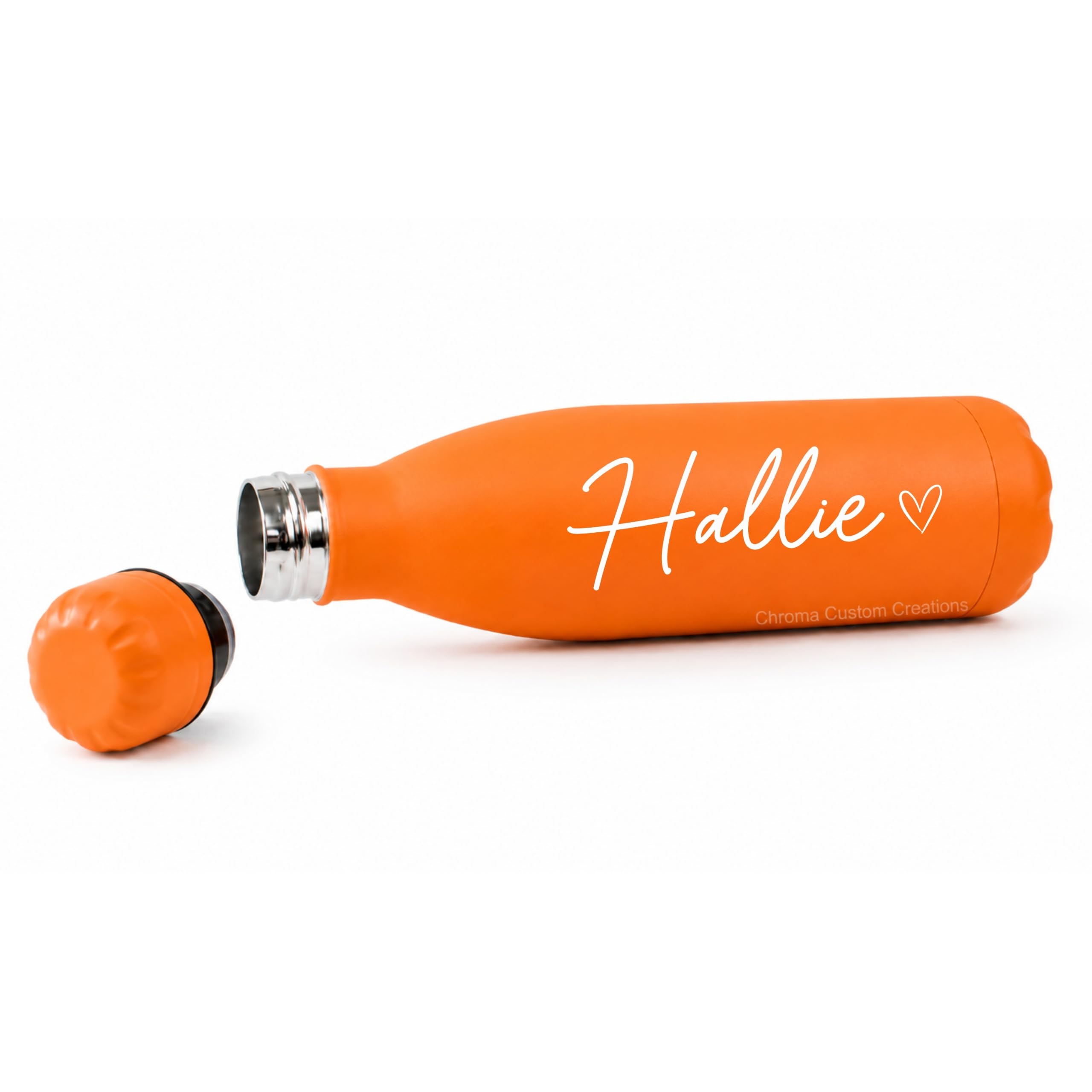 Personalised Water Bottle Stainless Steel Thermal Bottle Custom Name Insulated Flask Leakproof Reusable Bottle for Hot and Cold Drinks 500ml(Orange) โ image 1