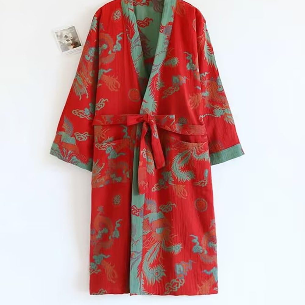 De Baño De Estilo Japonés, De Dormir De Algodón Jacquard para Mujer, Kimono Yukata, Pijama, De Baño, Ropa De Dormir.