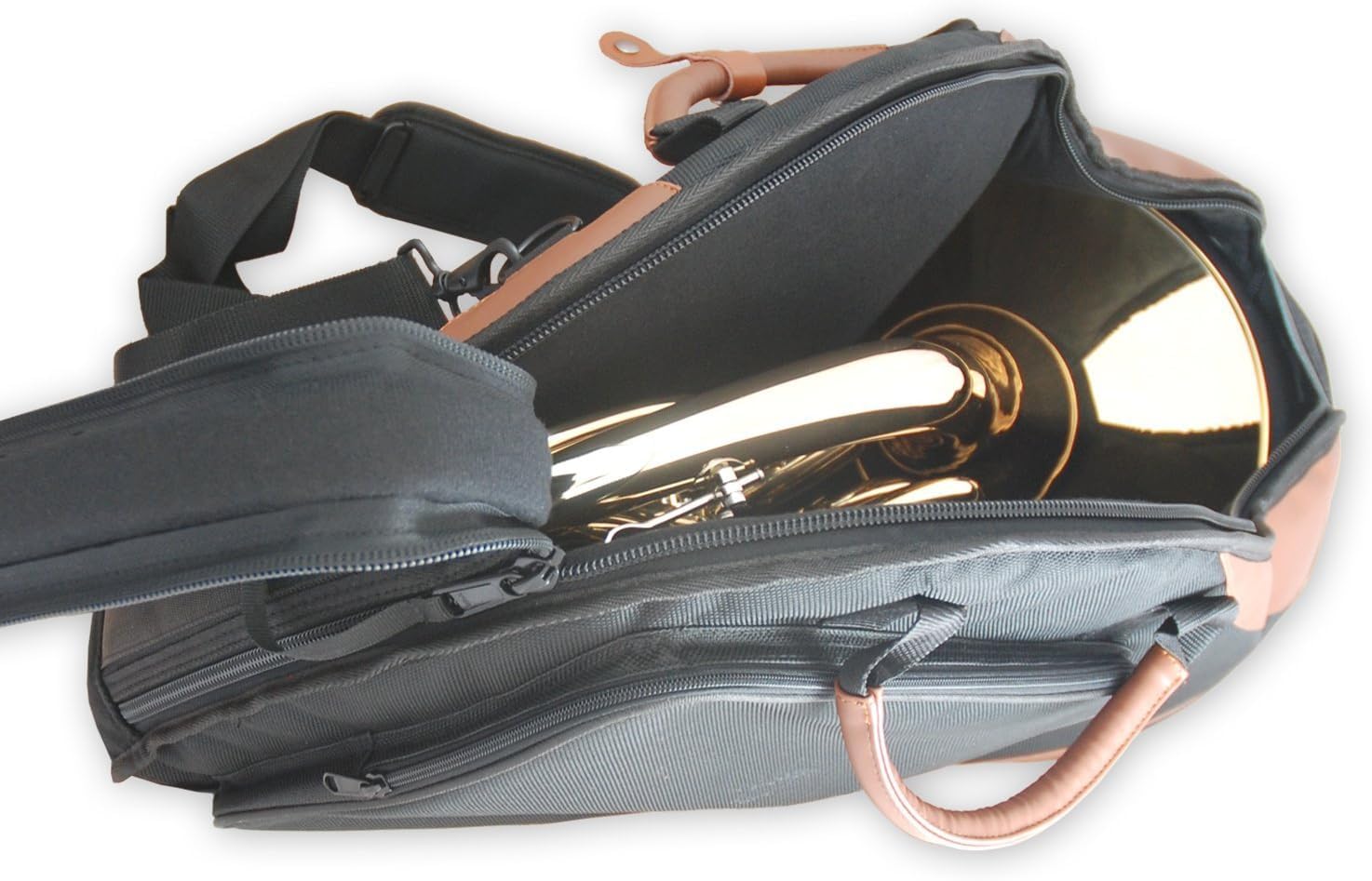 Soundman Gigbag für Waldhorn - mit Rucksackfunktion und großem Zubehörfach - French Horn Case/Waldhorntasche