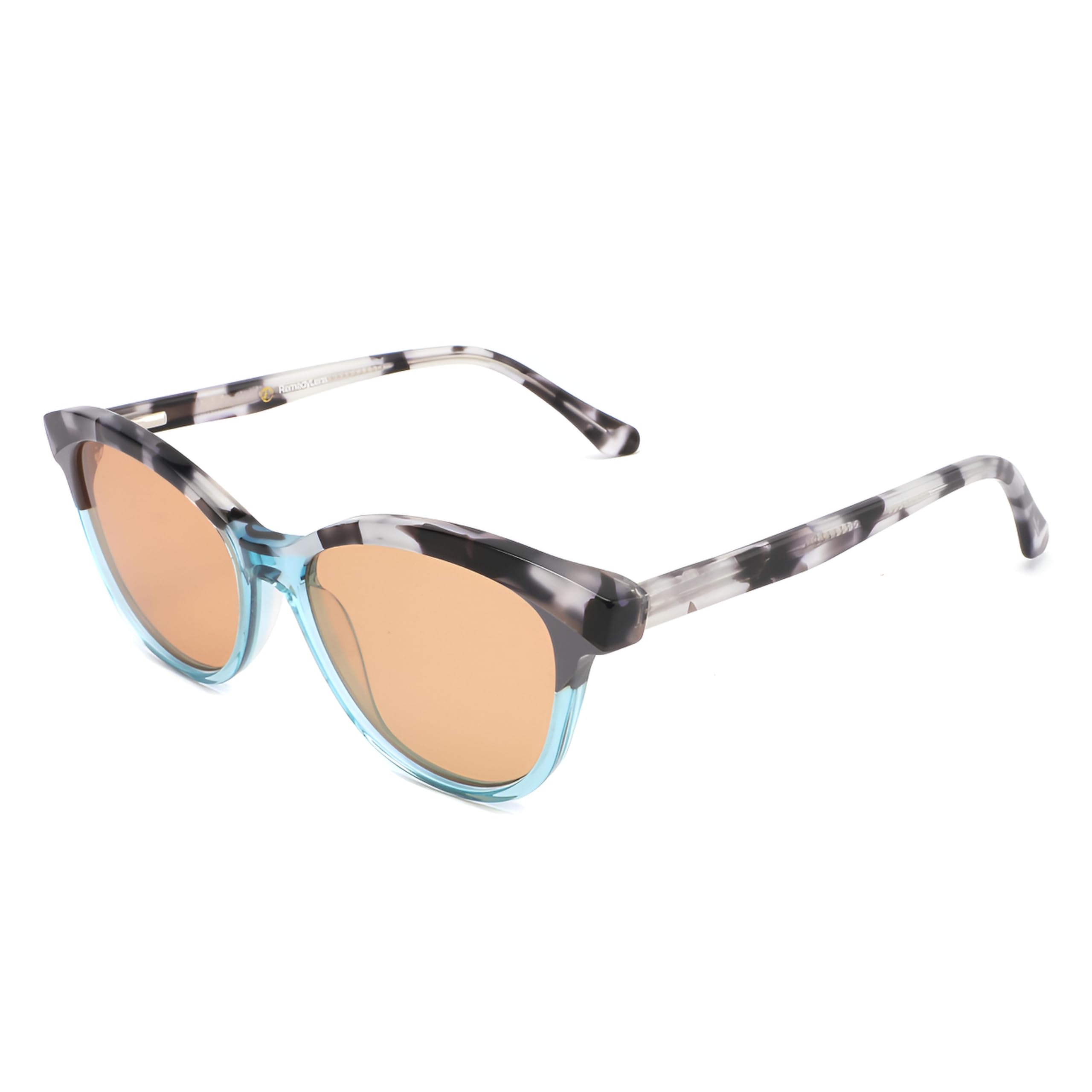 Tate Luxury FL-41 - Occhiali da sole Cat-Eye, montatura in acetato, tartaruga e verde acqua, per emicrania e sensibilità alla luce
