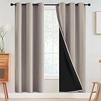 Vista 124 de SimpleHome - Cortinas opacas 100% para recámara, cortinas de ventana con ojales beige, con aislamiento térmico, cortinas de oscurecimiento