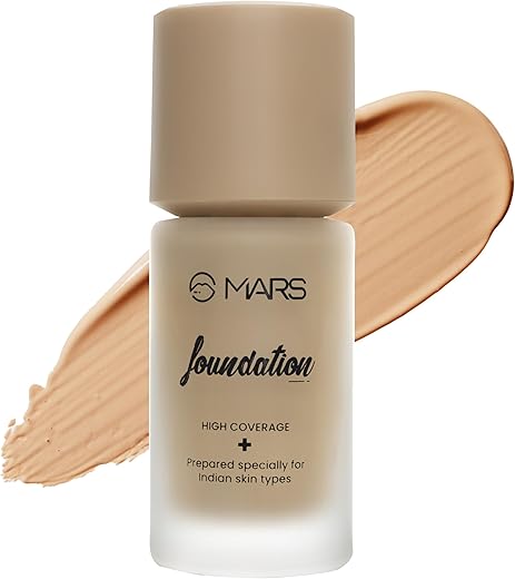 MARS High Coverage Liquid Matte Foundation | Blemish Free & Blendable Foundation for Makeup (40ml) (SHADE-06)