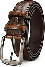 DOOPAI Mens Leather Belt Jeans Black Brown Belt Fashion & Classic Designs for Work Business and Casual