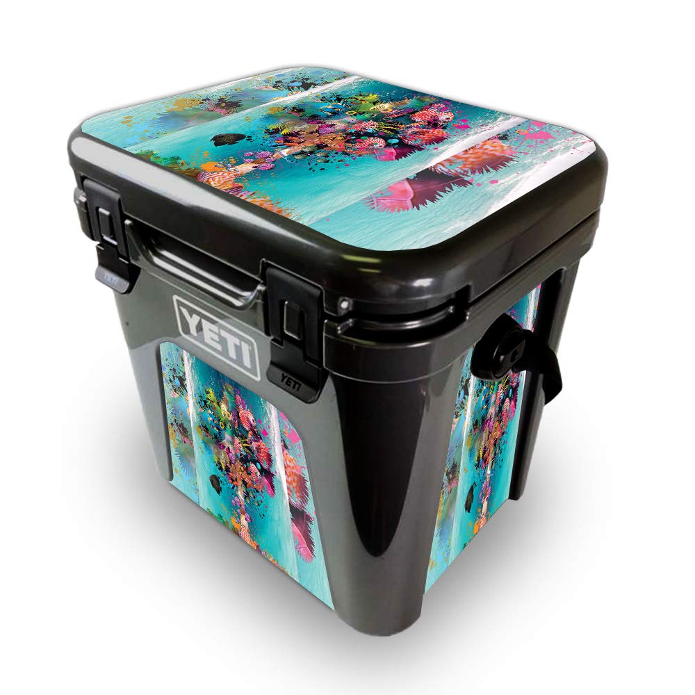 MightySkins Skin Compatible with Yeti Roadie 24 Hard Cooler - Surf Palm | Protective Viny wrap | Easy to Apply and Change Style | Made in The USA